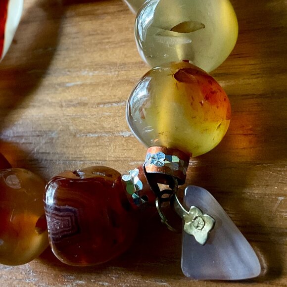 Coprolite (Dinosaur Poop Fossil Agate) 1.5”Silver Pendant;Free bracelet,earrings - Picture 7 of 13
